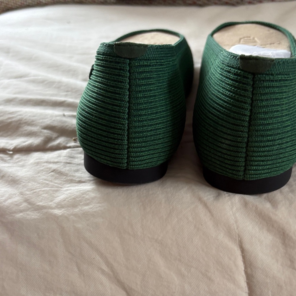 Vivaia Square Toe Margot V-Cut Woven Comfort Flats Forest Green Women EU 43 Wide - Picture 3 of 12